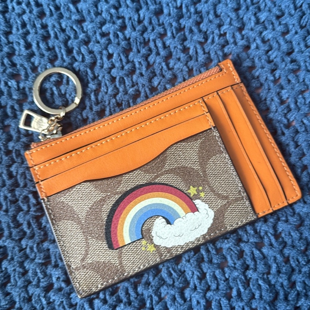Coach Orange and Brown Card Holder - Picture 7 of 7